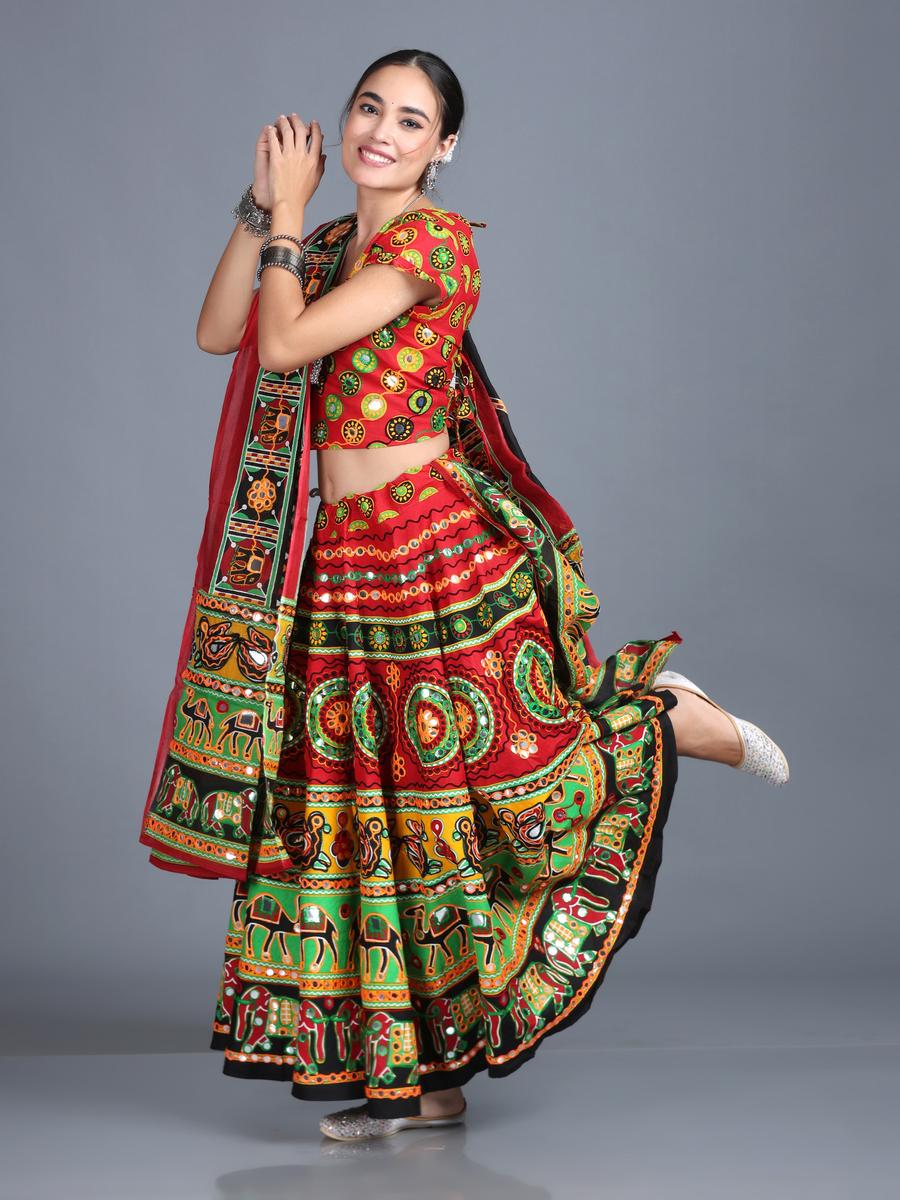 Buy Nila Girl's South Indian Traditional Peacock Print Pattu Pavada Lehenga  Choli Dress (12-18 Months) at Amazon.in